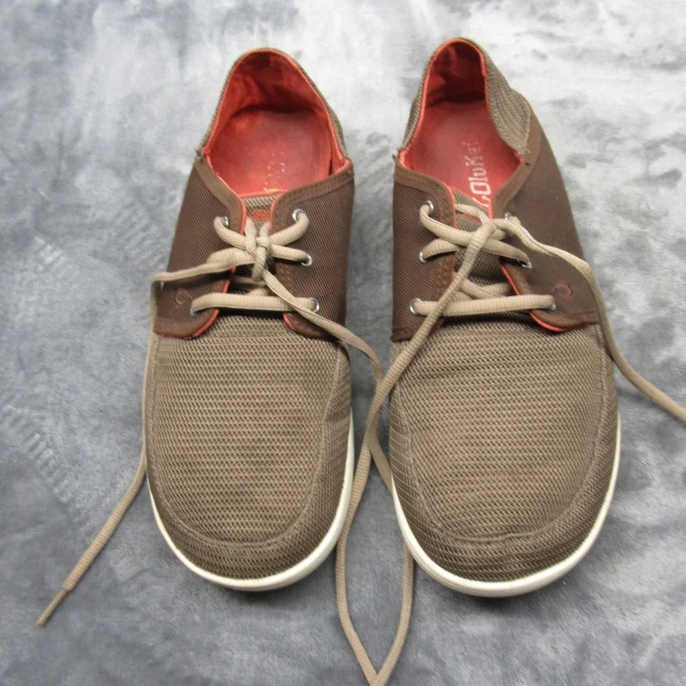 OluKai‎ Nohea Shoes Mens 7 Brown Comfort Mesh Breathable Lace Up Sneakers Casual